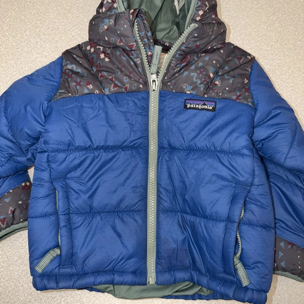 Patagonia‎ Toddler 2T Astropuff Hoody Superior Blue Puffer Full Zip Jacket